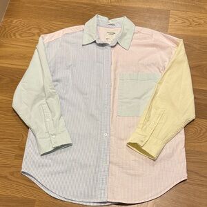 Abercrombie & Fitch Pastel Colorblock Women's Button Down Shirt